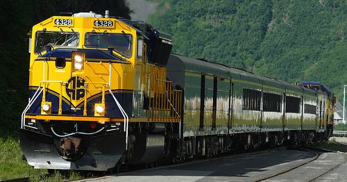 The mighty Alaskan Railroad near Whittier, AK